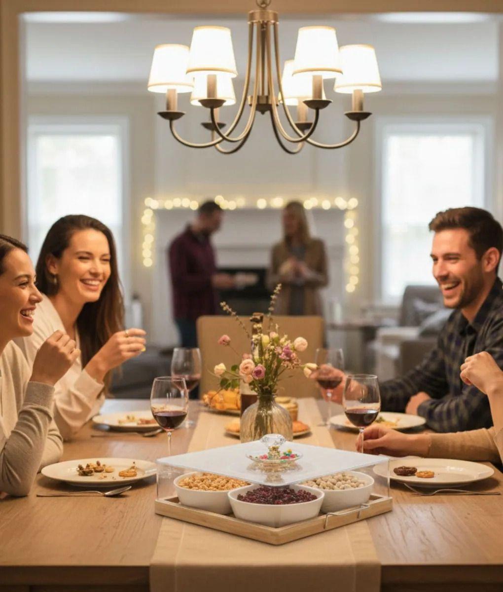 Juego Soporte Organizador Snacks Base Bambú 4 Espacio Jhn-3