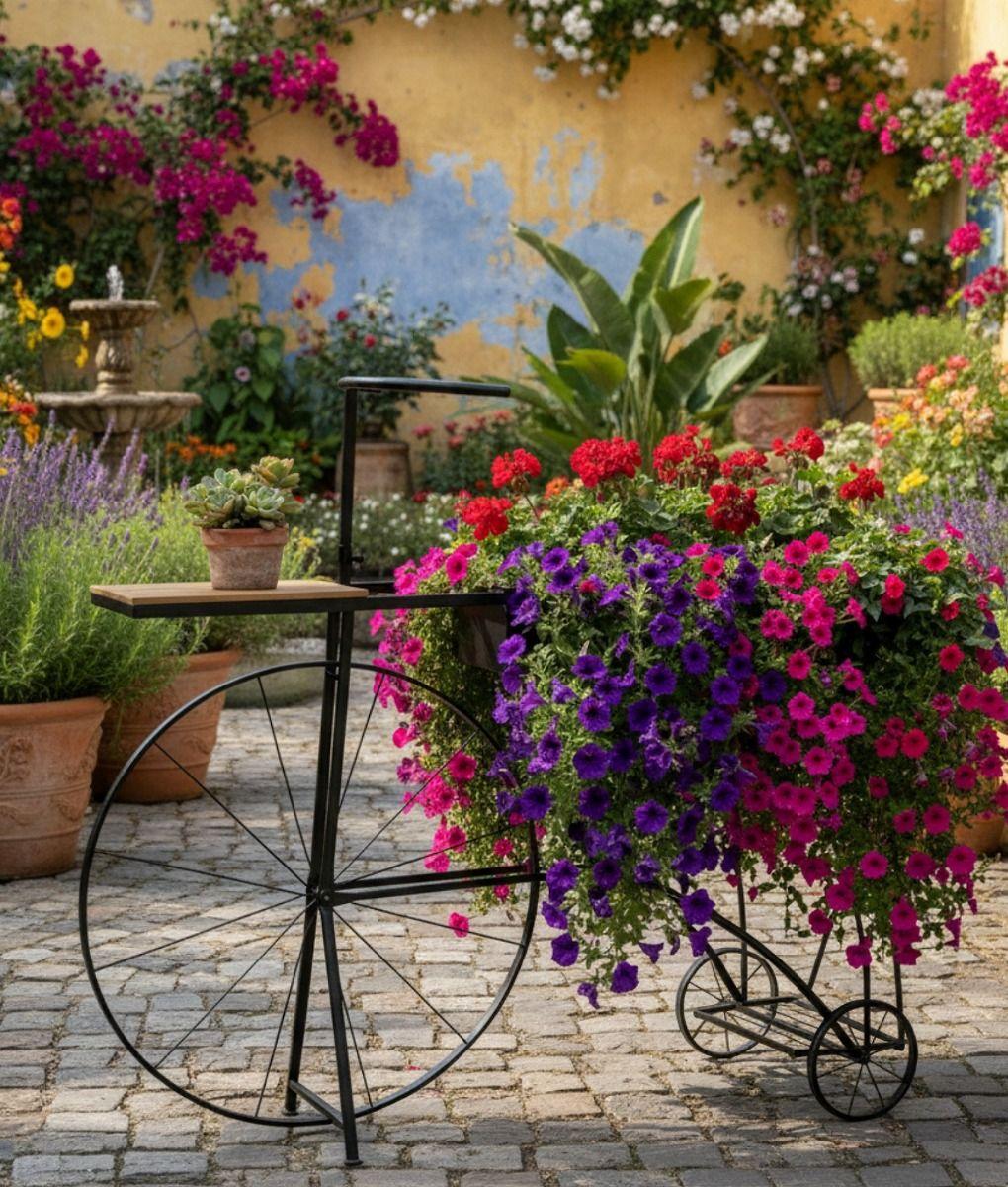 Porta Macetas Diseño Bicicleta Adorno Jardineria Soporte Jhn-2