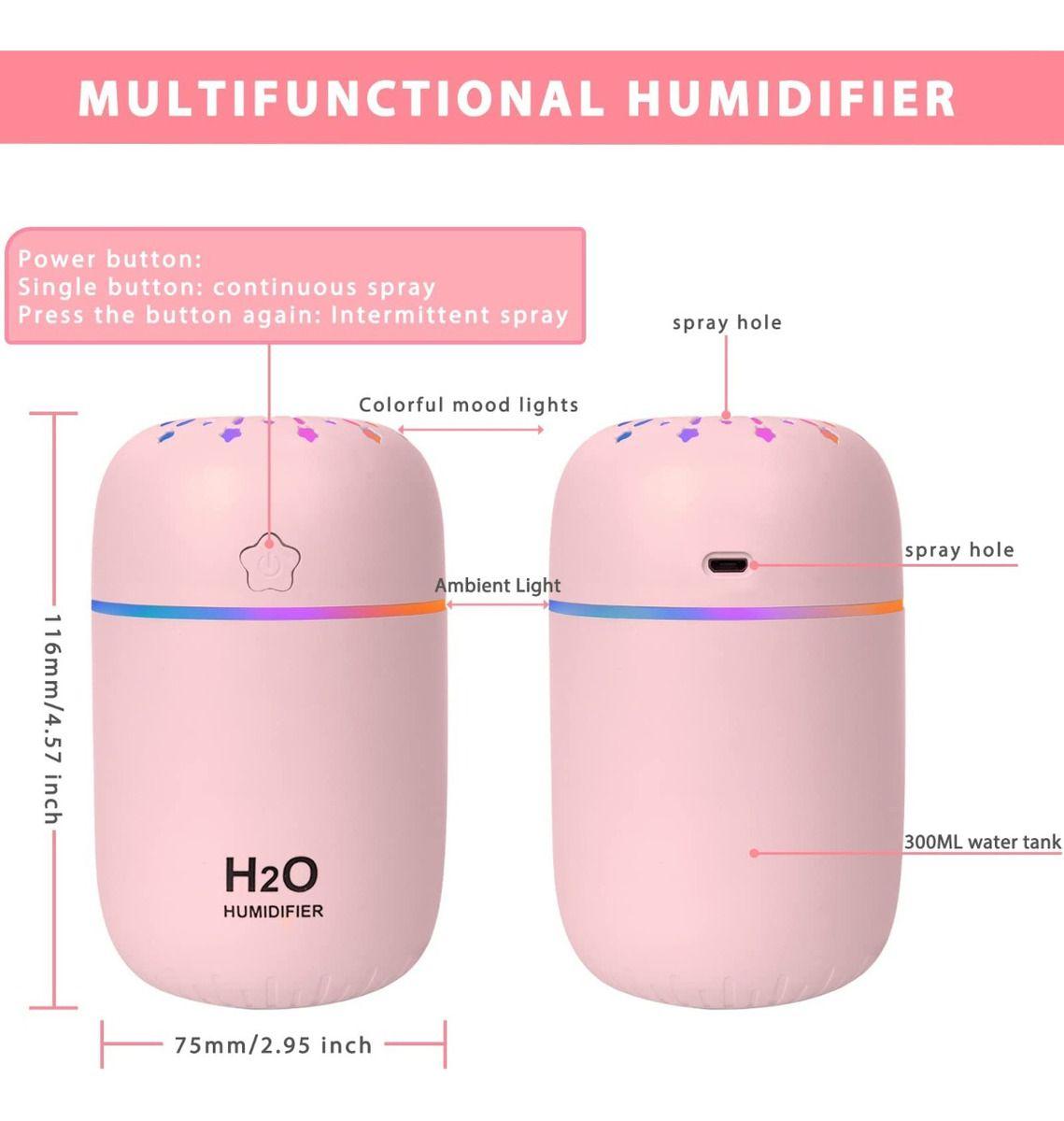 Set 2 Humidificadores Mini Aerosol Portatil Recargable Lau-2