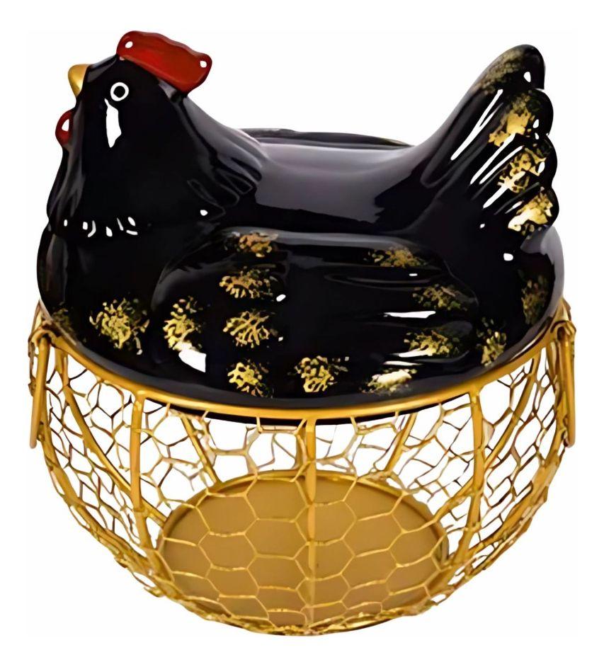Porta Huevos Decorativo Gallina Cesta Almacenamiento Jhn-0