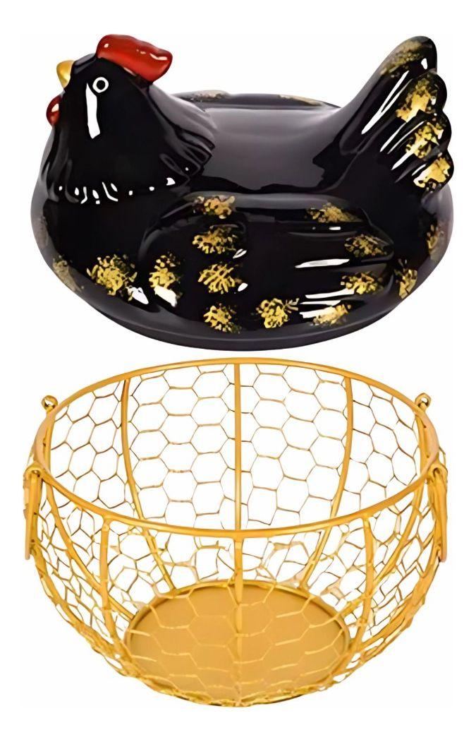 Porta Huevos Decorativo Gallina Cesta Almacenamiento Jhn-1