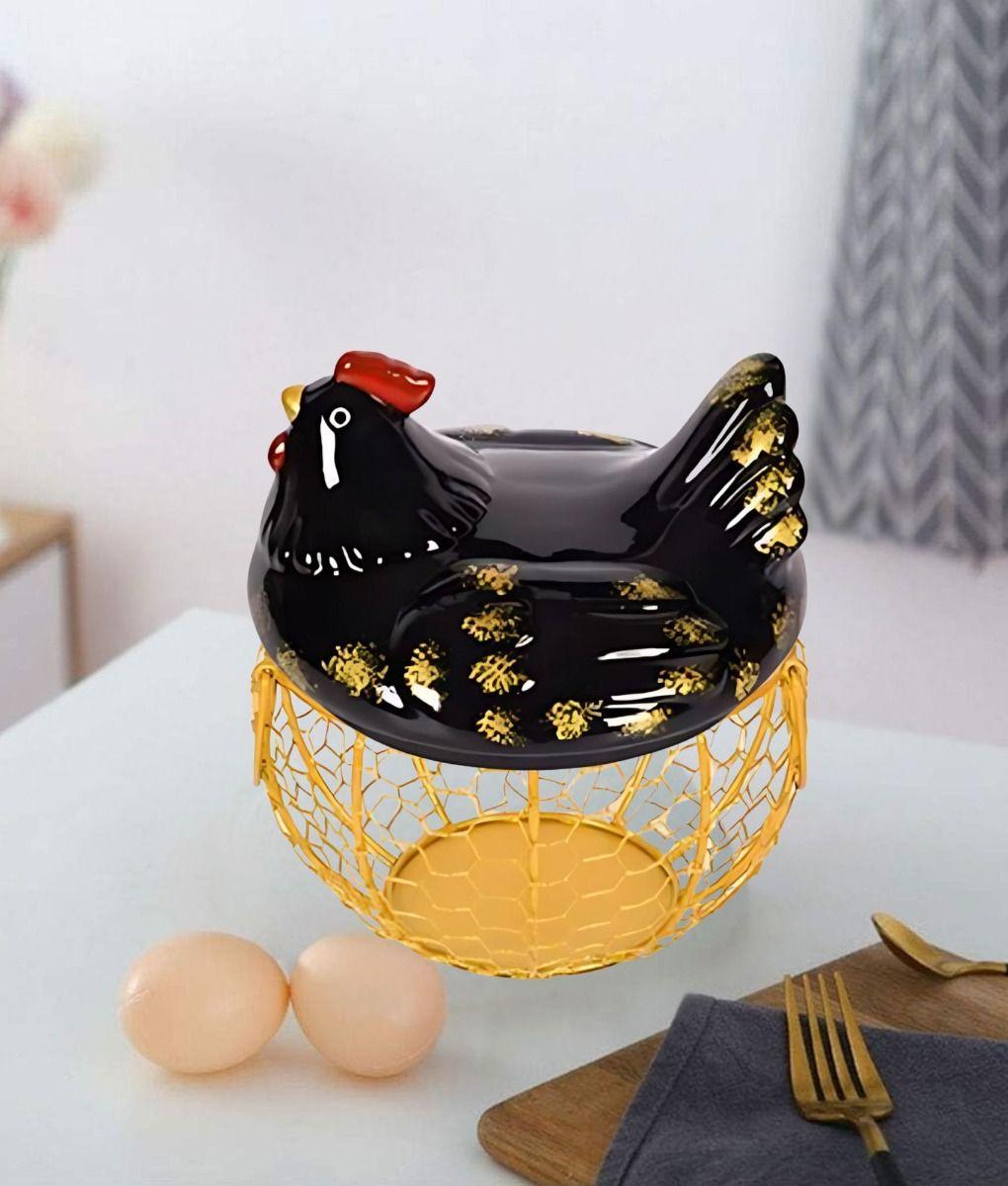 Porta Huevos Decorativo Gallina Cesta Almacenamiento Jhn-6