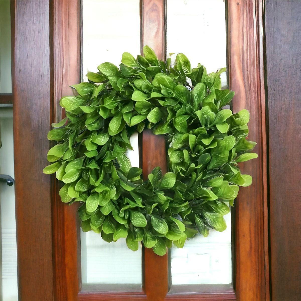 Set de 2 Corona Artificial Puerta Decorativa Eucalipto Jhn-0