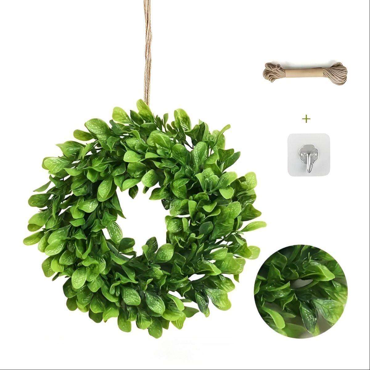 Set de 2 Corona Artificial Puerta Decorativa Eucalipto Jhn-2