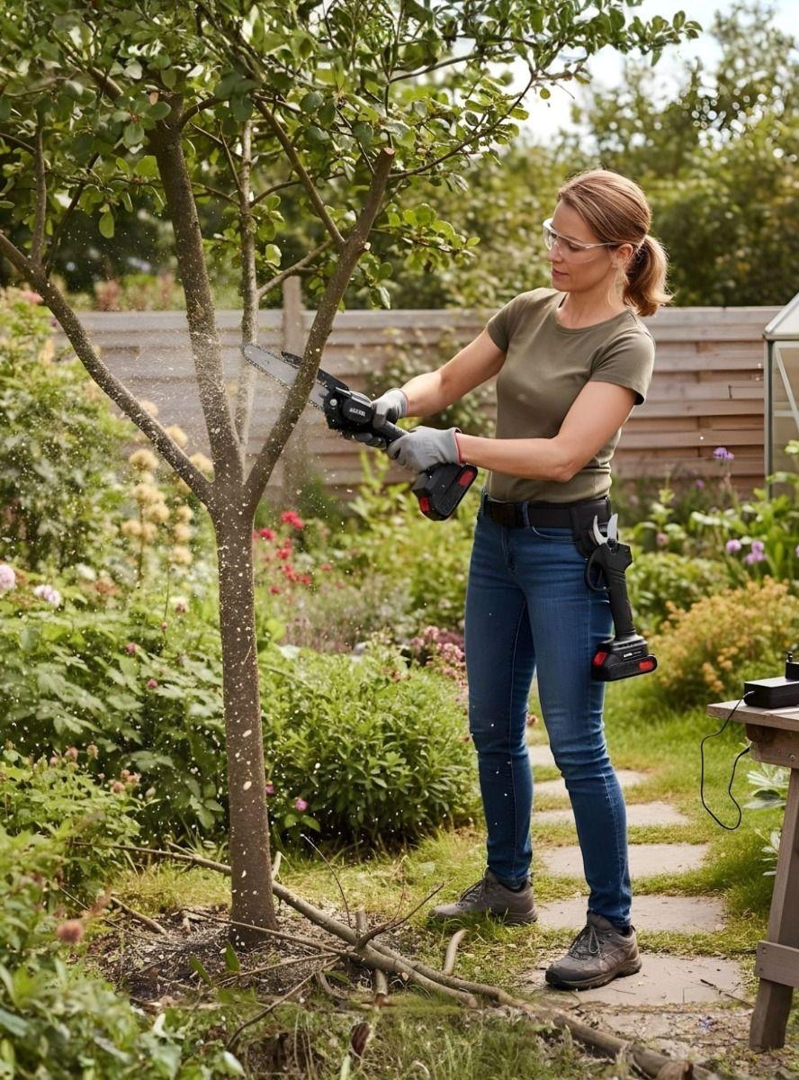 Kit Jardinería Mini Motosierra Pequeña Tijera Podar Jhn-3