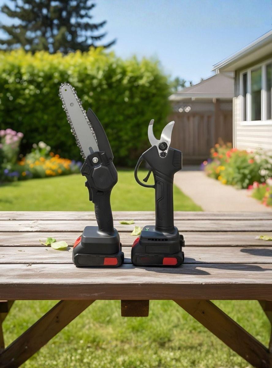 Kit Jardinería Mini Motosierra Pequeña Tijera Podar Jhn-6