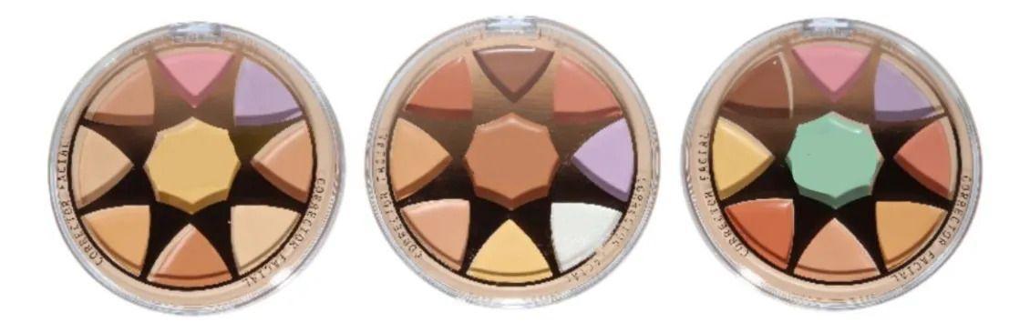 Set 3 Mini Paletas Correctoras Cremosas 8 Tonos Ojeras ALJ-3