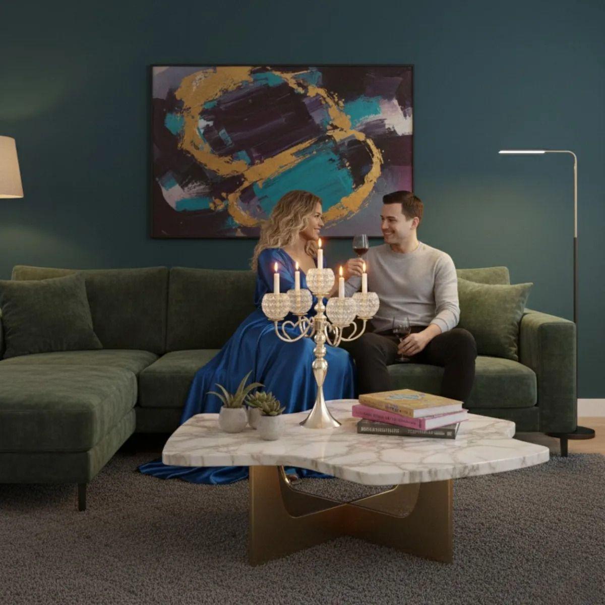 Candelabro Decorativo Gala Detalles Corazón Adorno Jhn-3