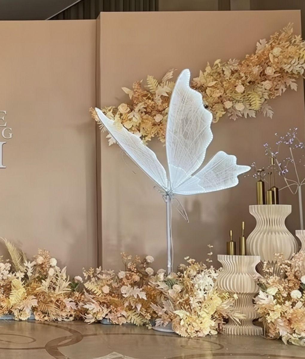 Lámpara Pie Decorativa Mariposa LED Luminosa Evento Jhn-5