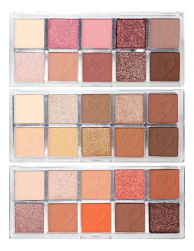 Paq 24 Paletas Sombras 10 Colores Cálidos Satinado Mate ALJ-1