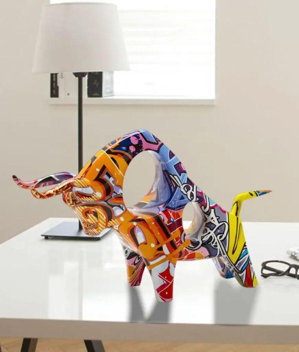 Figura Decorativa Toro Estatua Graffiti Adorno Hogar Jhn-8