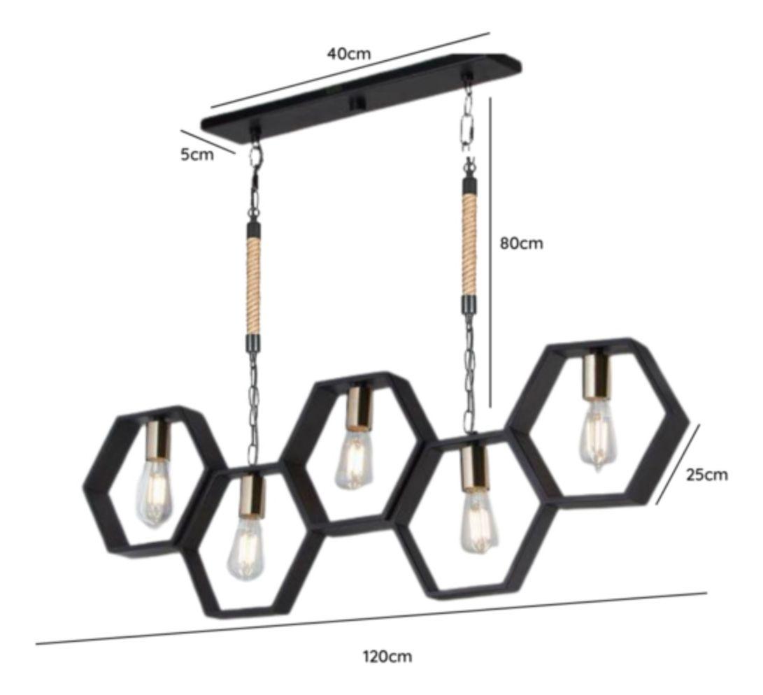 Lámpara Colgante Techo 5 Luces E27 Moderno Geométrico Jhn-9