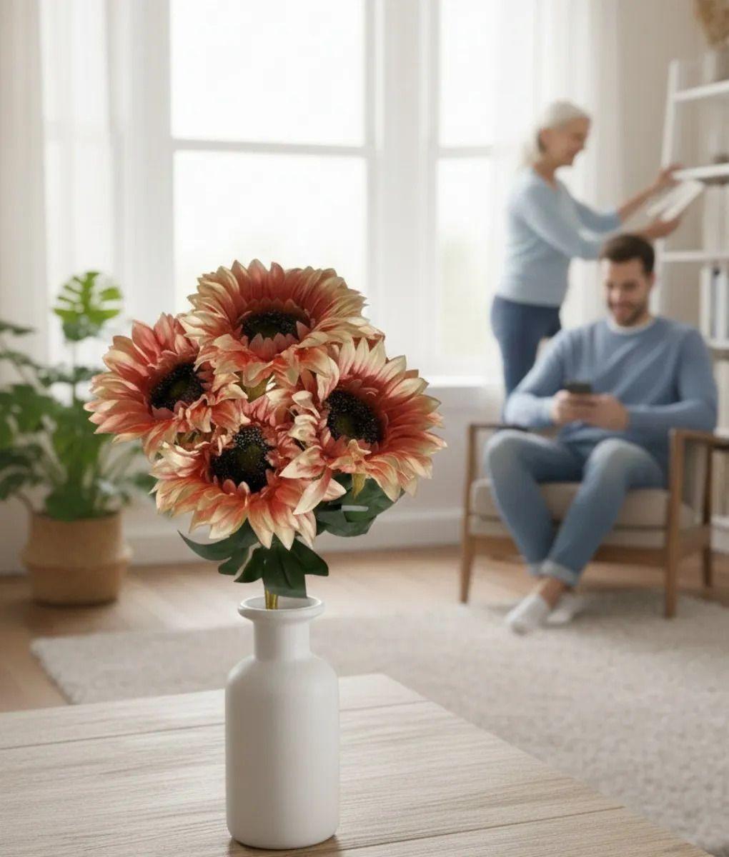 Ramo Floral Artificial Decorativo Girasoles Adorno Hogar Jhn-3