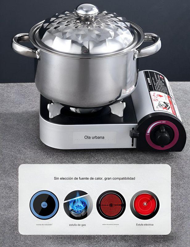 Ollas Acero Inoxidable 5 Piezas Guisar Freir Cocinar Lau-9