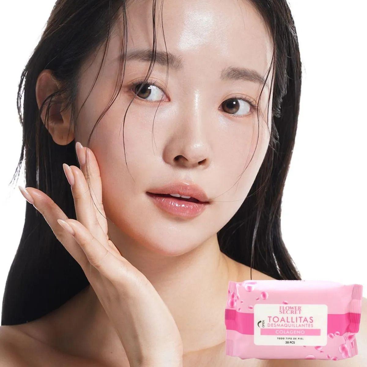 Paq 7 Toallitas Facial Desmaquilla Limpia Colageno Lau-9