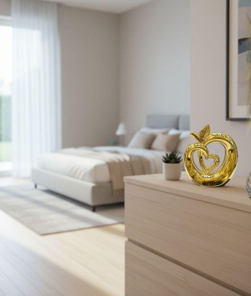 Figura Decorativa Manzana Corazón Estatua Adorno Hogar Jhn-7