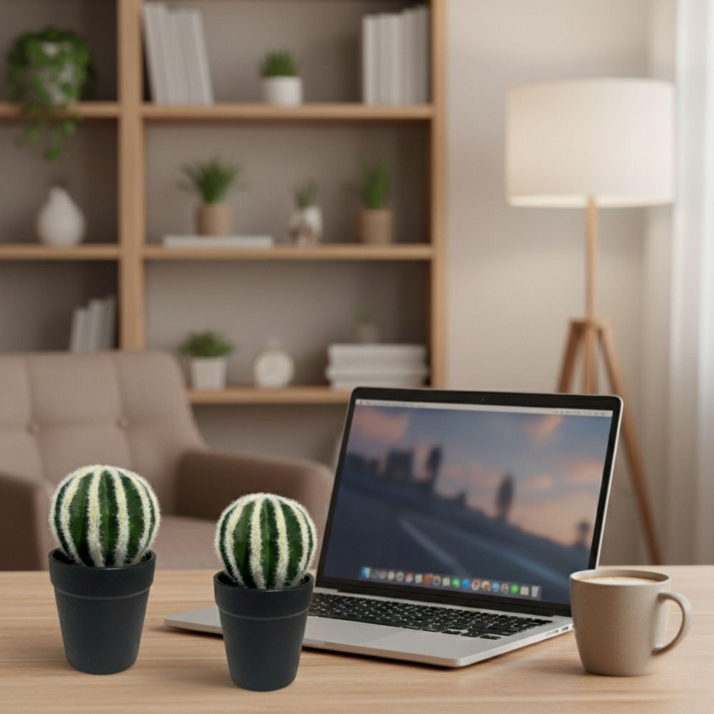 Set 2 Cactus Decorativos Minimalistas Planta Artificial ALJ-8