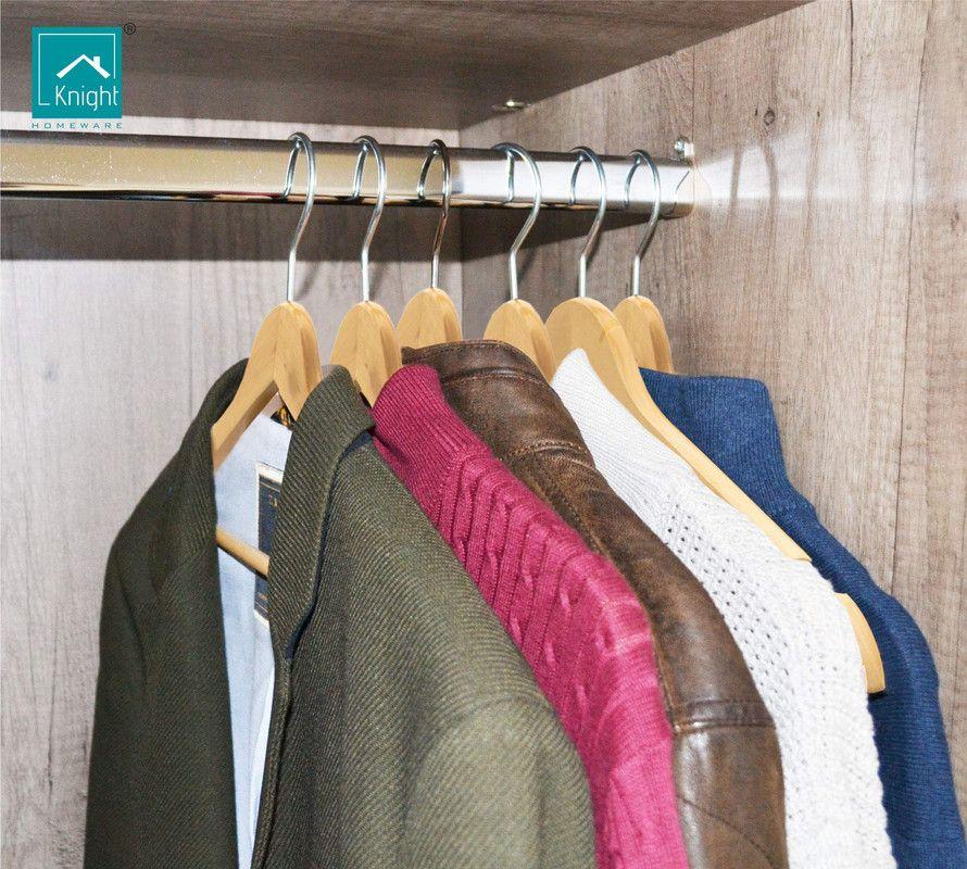 Set 14 Perchas Madera Resistente Camisa Pantalones Lau-2