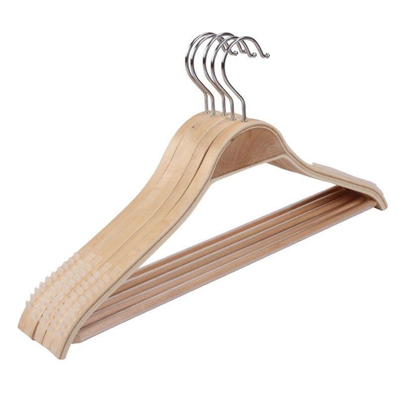 Set 14 Perchas Madera Resistente Camisa Pantalones Lau-3