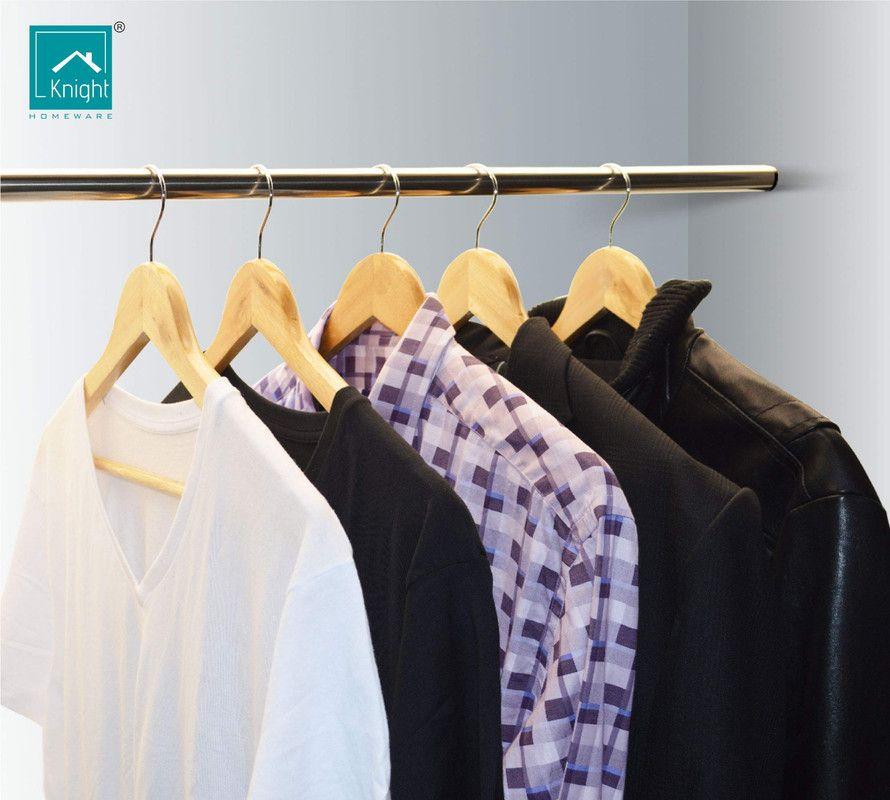 Set 14 Perchas Madera Resistente Camisa Pantalones Lau-6