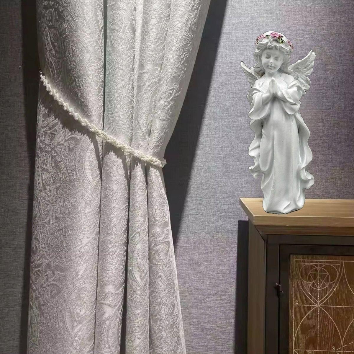 Set de 2 Estatua Angel Guarda Rezando Pie Jhn-4