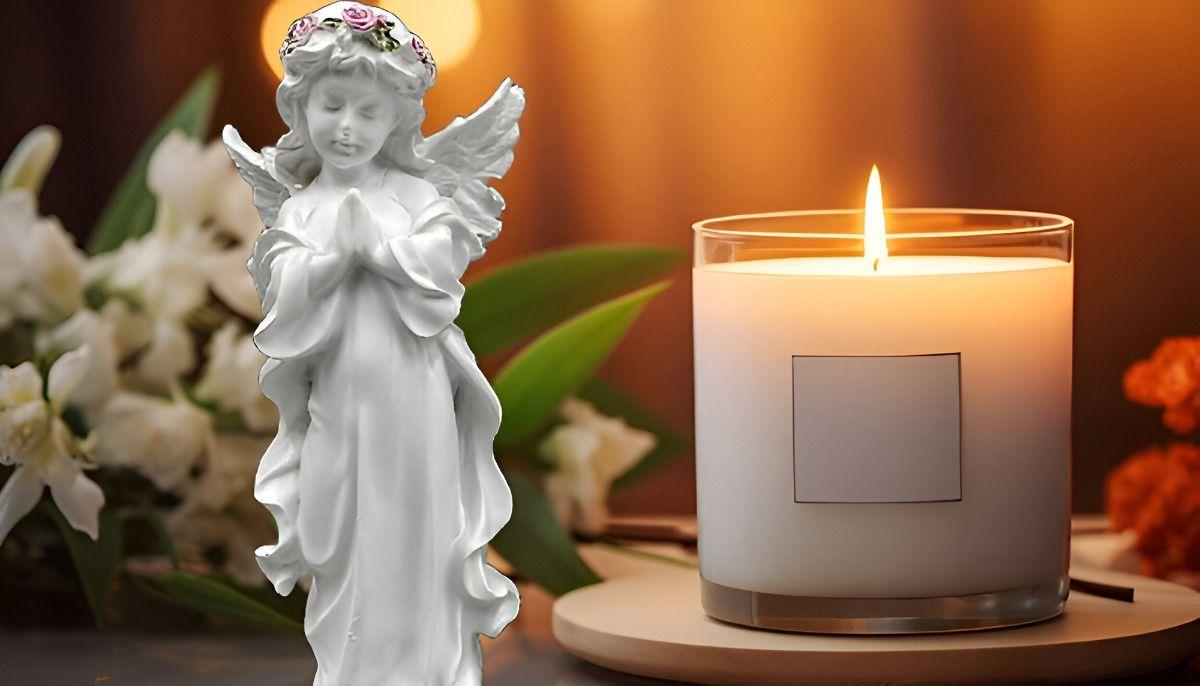 Set de 2 Estatua Angel Guarda Rezando Pie Jhn-5