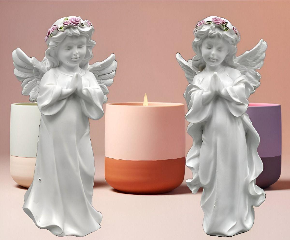 Set de 2 Estatua Angel Guarda Rezando Pie Jhn-7