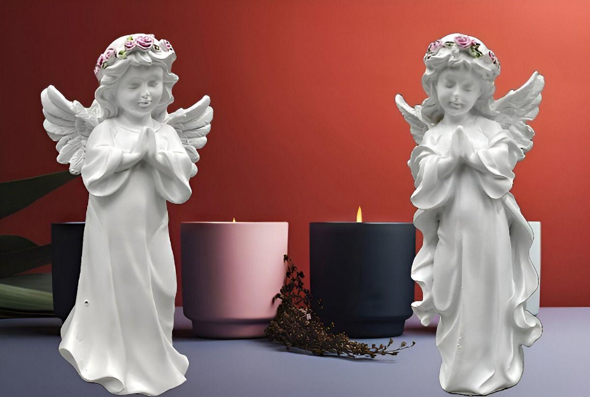 Set de 2 Estatua Angel Guarda Rezando Pie Jhn-8