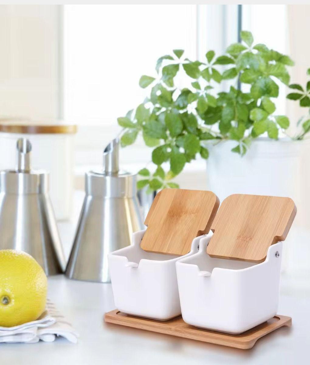 Set 2 Frascos Recipientes Almacenamiento Organización Jhn-6