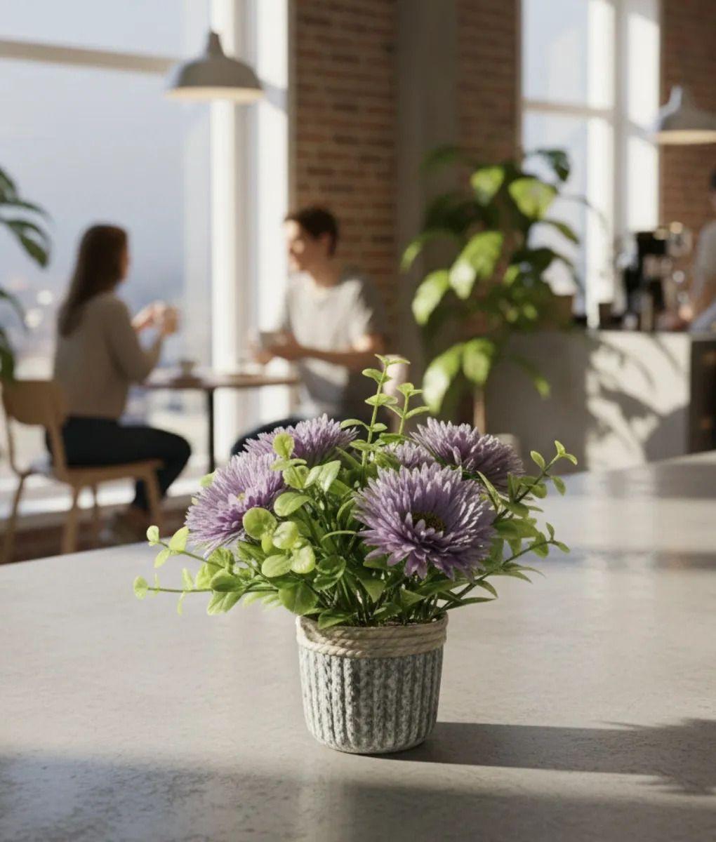 Planta Decorativa Artificial Crisantemos Silvestres Jhn-2