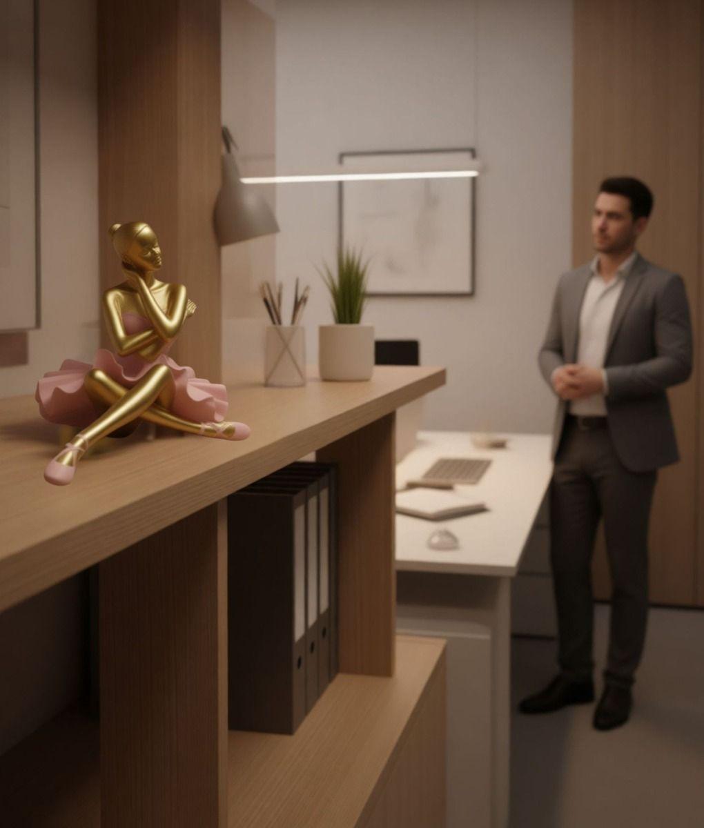 Estatua Decorativa Figura Bailarina Sentada Adorno Jhn-3