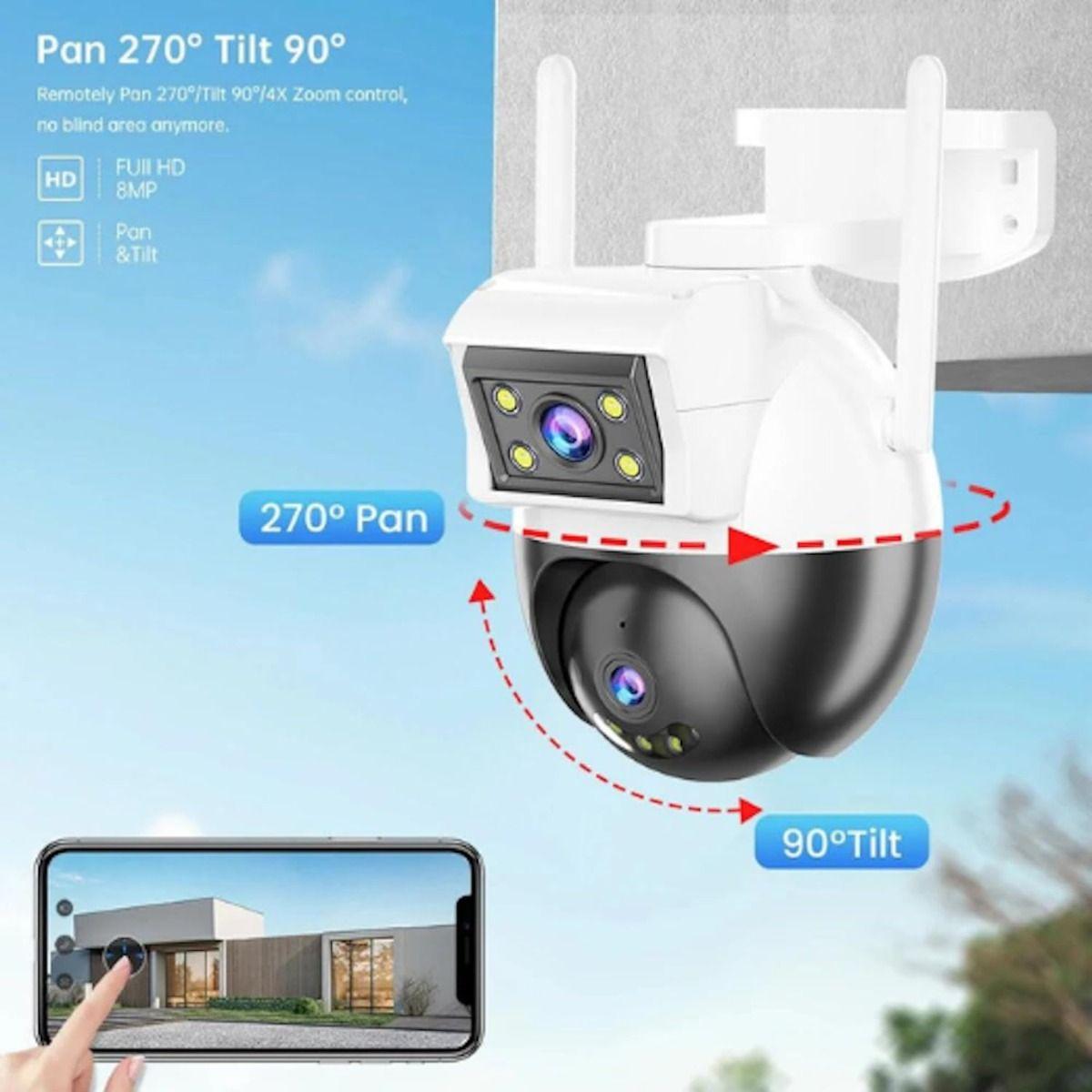 Camara Seguridad FIVEONE Doble Lente Wifi Hogar Interior Lau-2