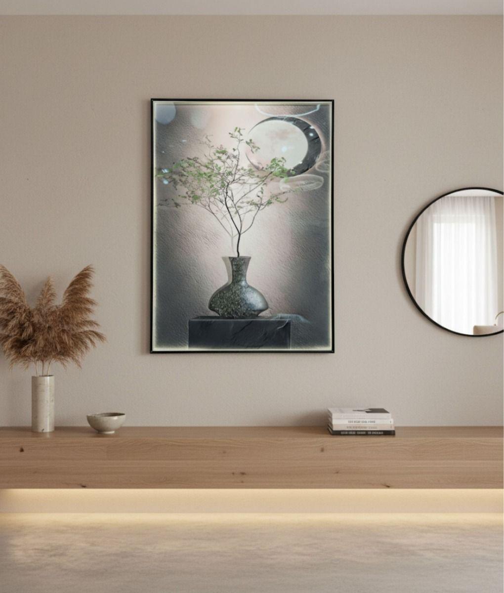 Cuadro Decorativo Pared Naturaleza Luna LED Hogar Jhn-9