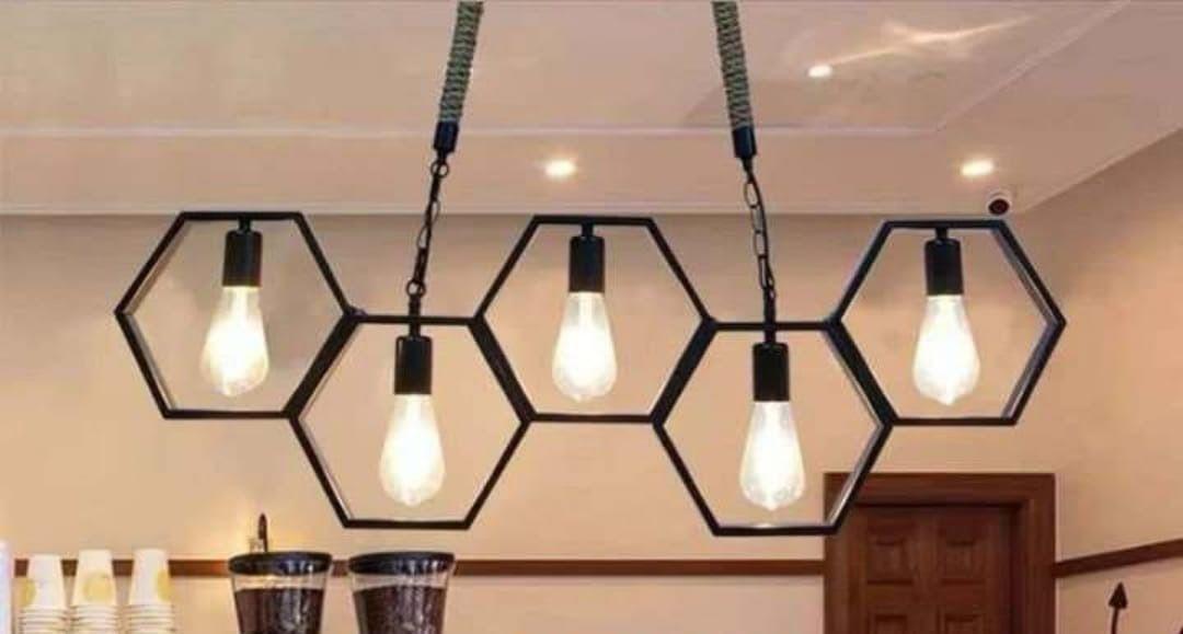 Lampara Colgante Techo Moderno 5 Luces Sala Rest Hogar Lau-6