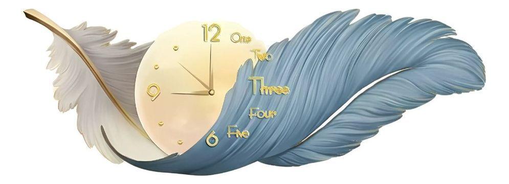 Reloj Pared LED Decorativo Diseño Pluma 3D Hogar Jhn-1