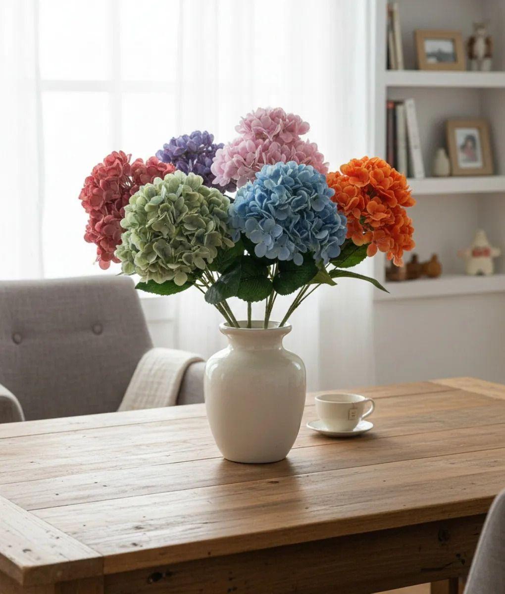 Ramo Decorativo Artificial Hortensias Adorno Floral Jhn-5