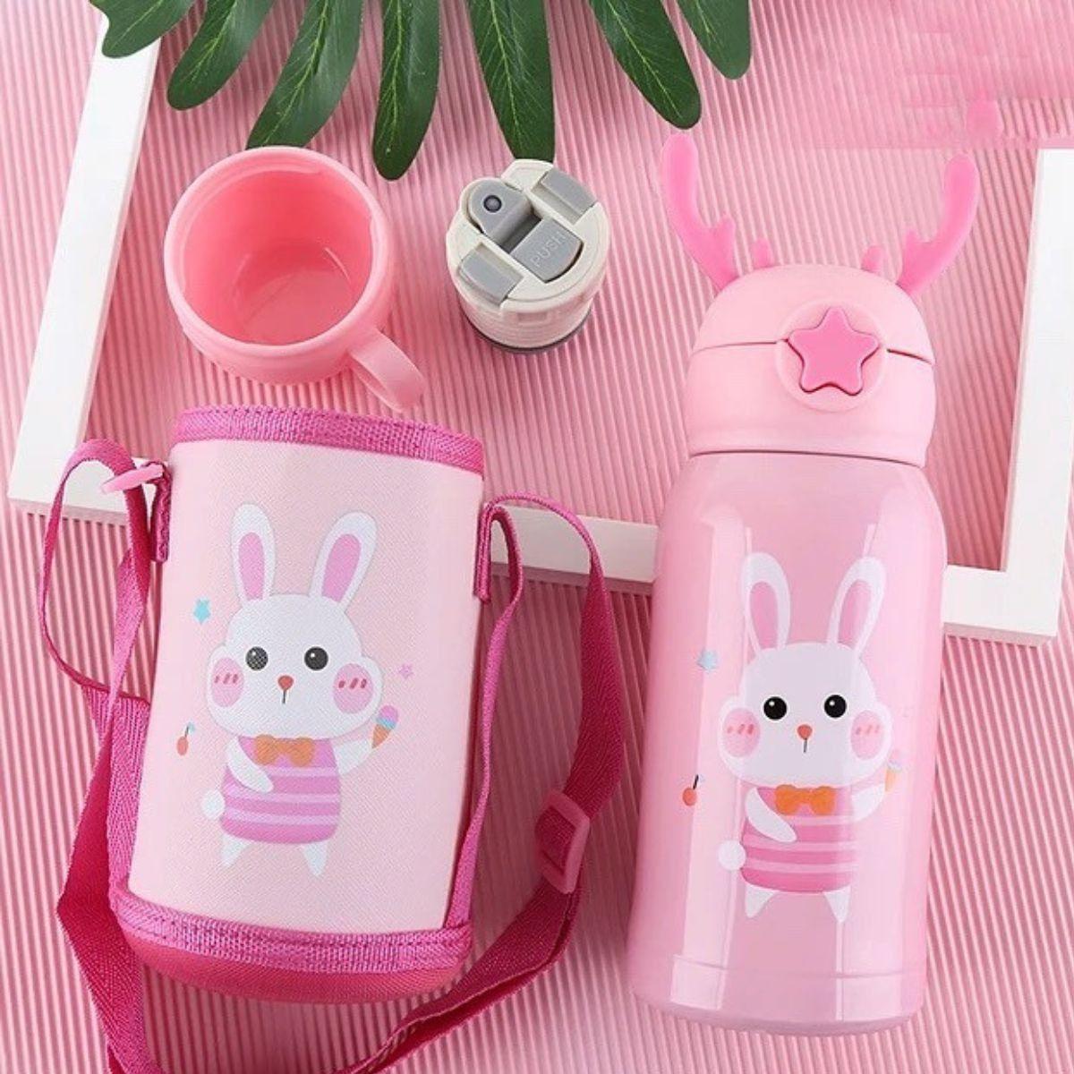 BOTELLA DE AGUA CON PAJITA INFANTIL TERMICA NIÑOS LAU-5