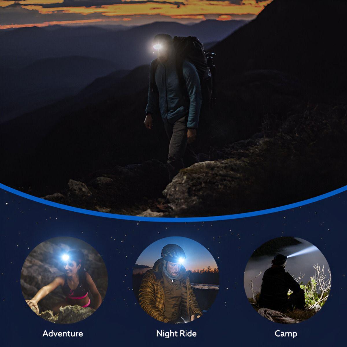 Linterna Frontal Faro Led Recargable USB Camping Lau-4