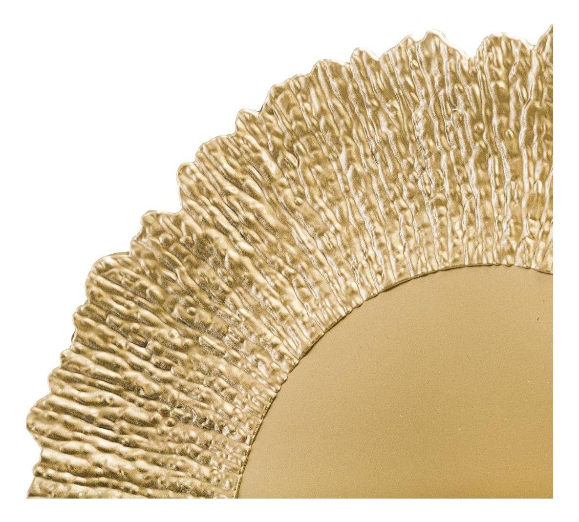 Set 3 Plato Base Redondo Dorado Brillante Decorativo Jhn-2