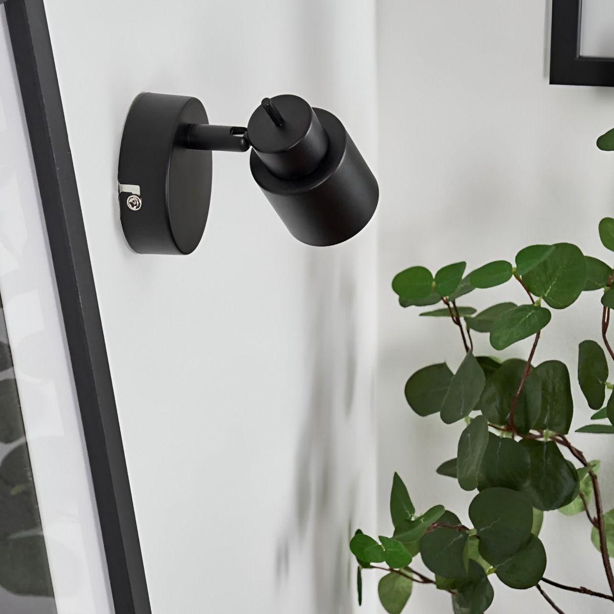 Lámpara Aplique Pared Negro Cabecera Ajustable Jhn-2