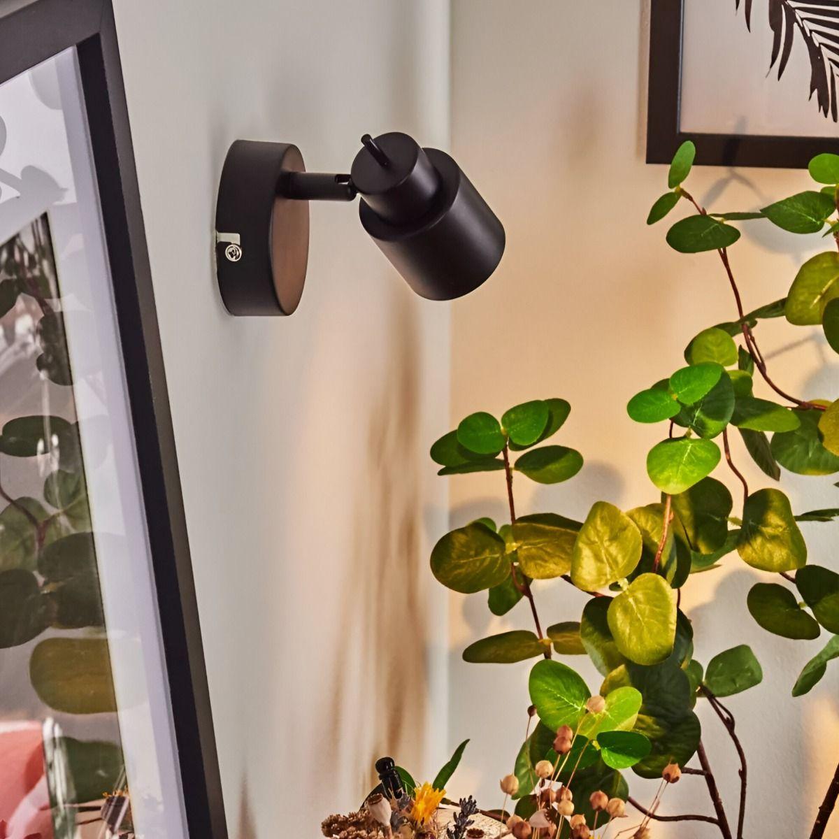 Lámpara Aplique Pared Negro Cabecera Ajustable Jhn-3