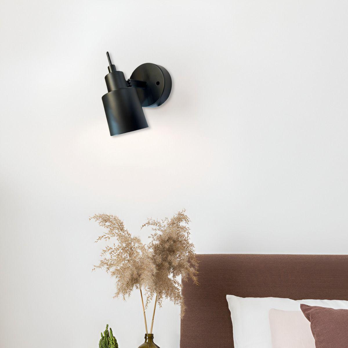 Lámpara Aplique Pared Negro Cabecera Ajustable Jhn-4