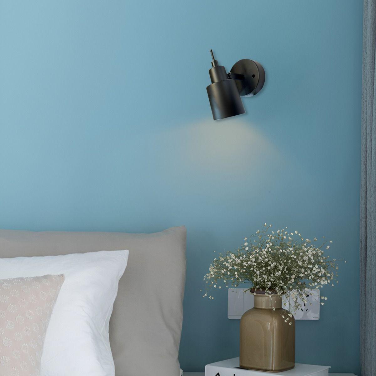 Lámpara Aplique Pared Negro Cabecera Ajustable Jhn-6