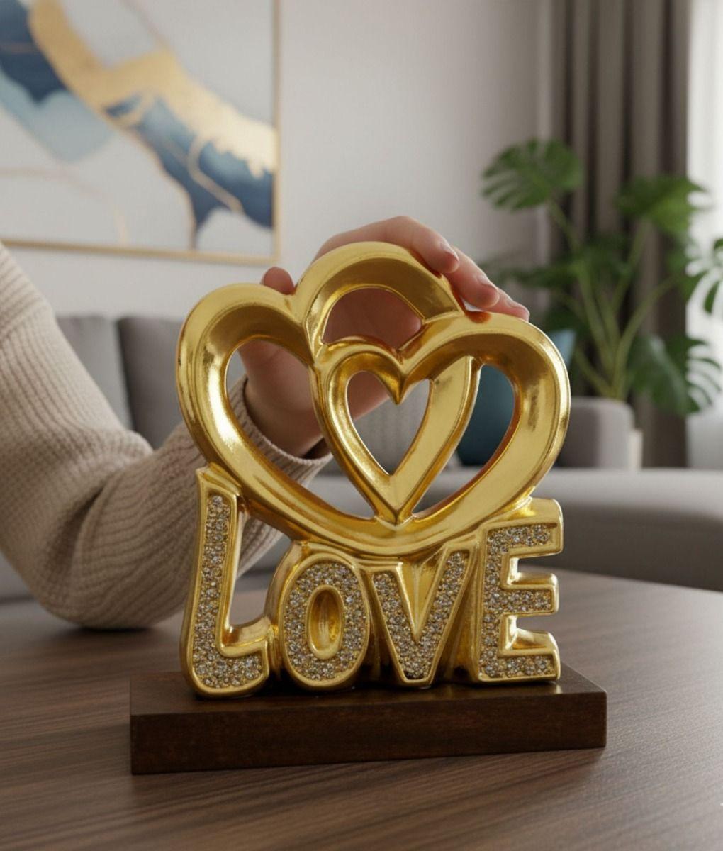 Figura Decorativa Adorno Corazones Love Estatua Jhn-2