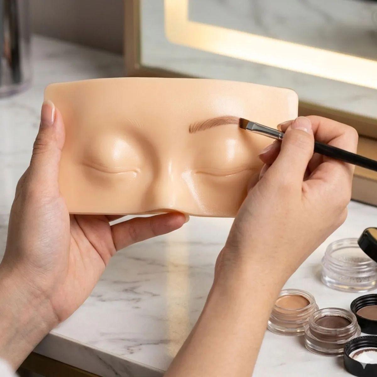 Set Práctica Maquillaje Rostro Silicona Ojos Cerrados ALJ-7