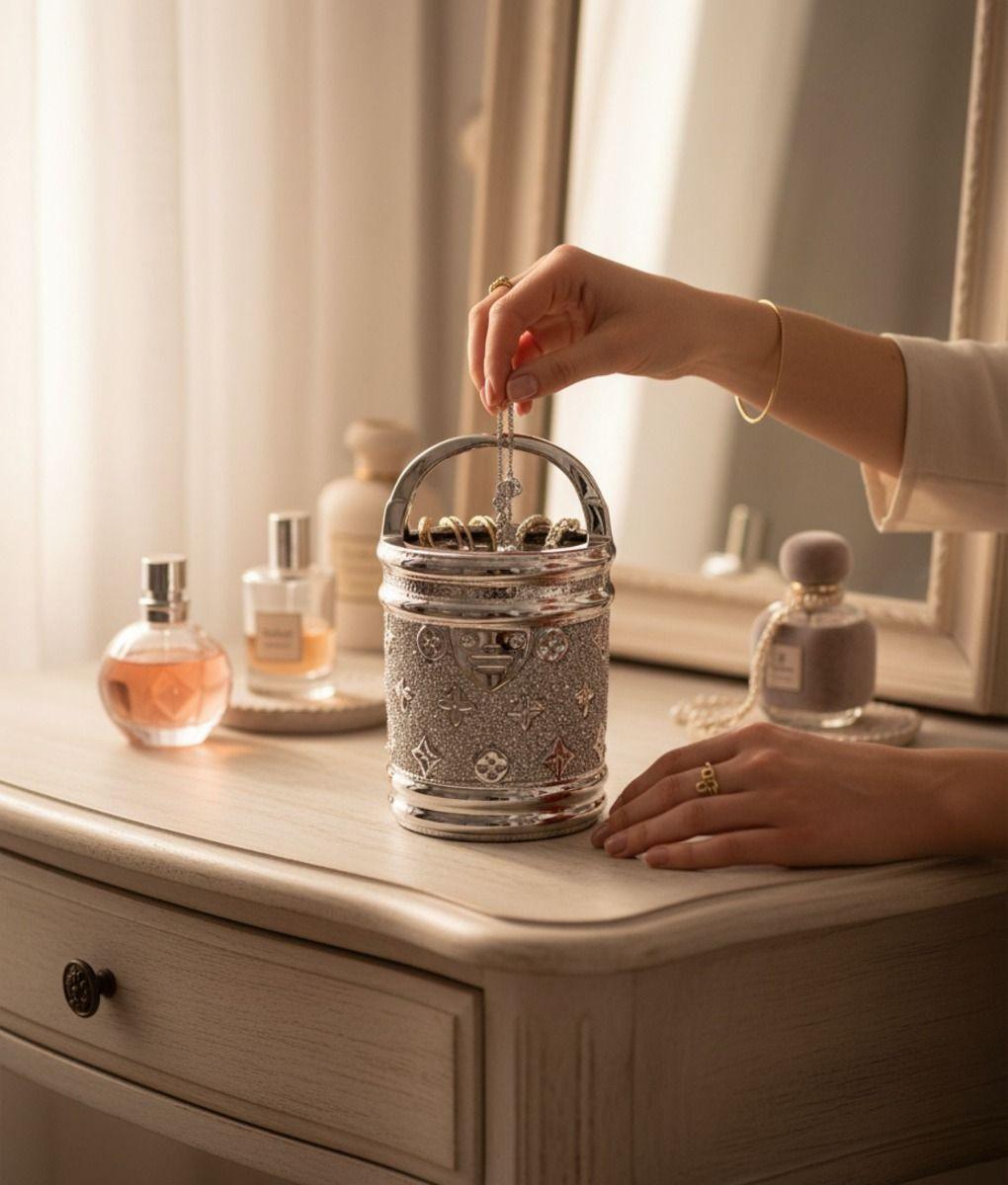 Figura Decorativa Multifuncional Cubo Contenedor Estatua Jhn-3