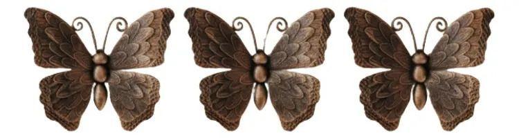 Set 3 Figuras Decorativas Mariposas Pared Vintage Jhn-2