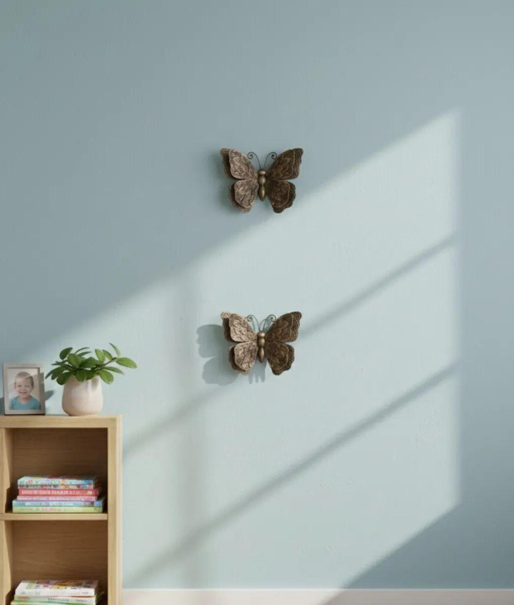 Set 3 Figuras Decorativas Mariposas Pared Vintage Jhn-9