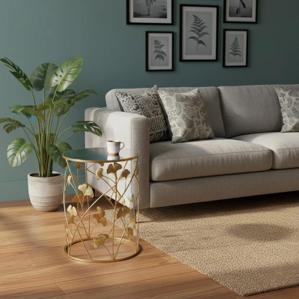 Mesa Auxiliar Acento Ginkgo Elegante Diseño Escultural Jhn-6