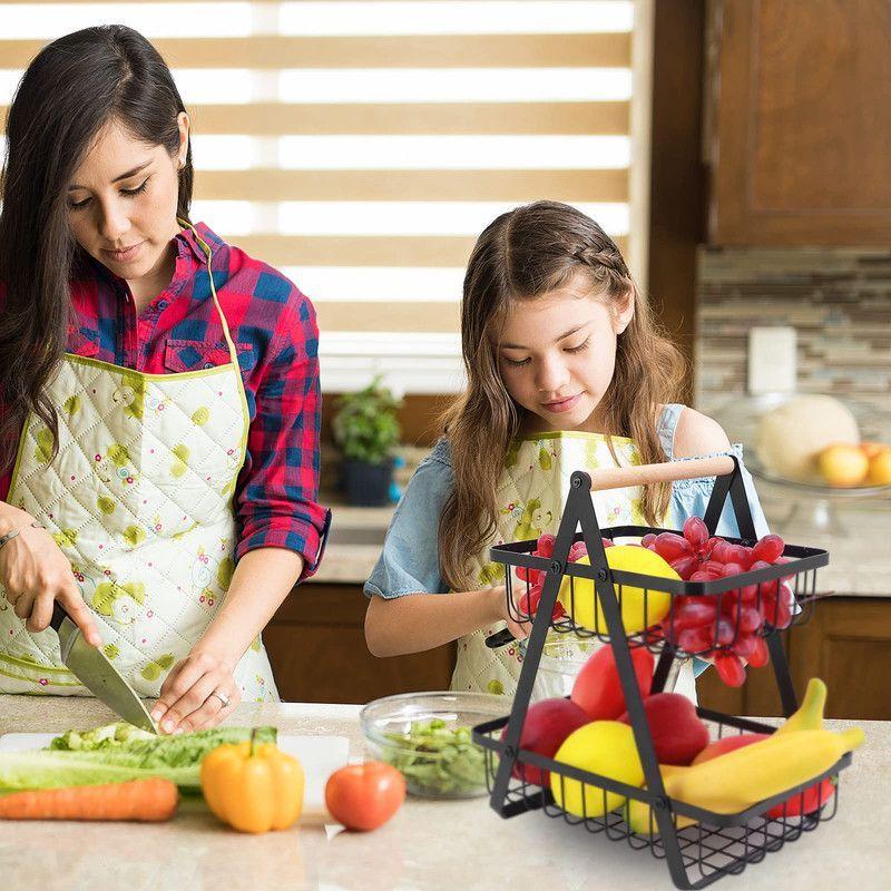 Cesta Frutas Verduras 2 Niveles Organizador Cocina Lau-2